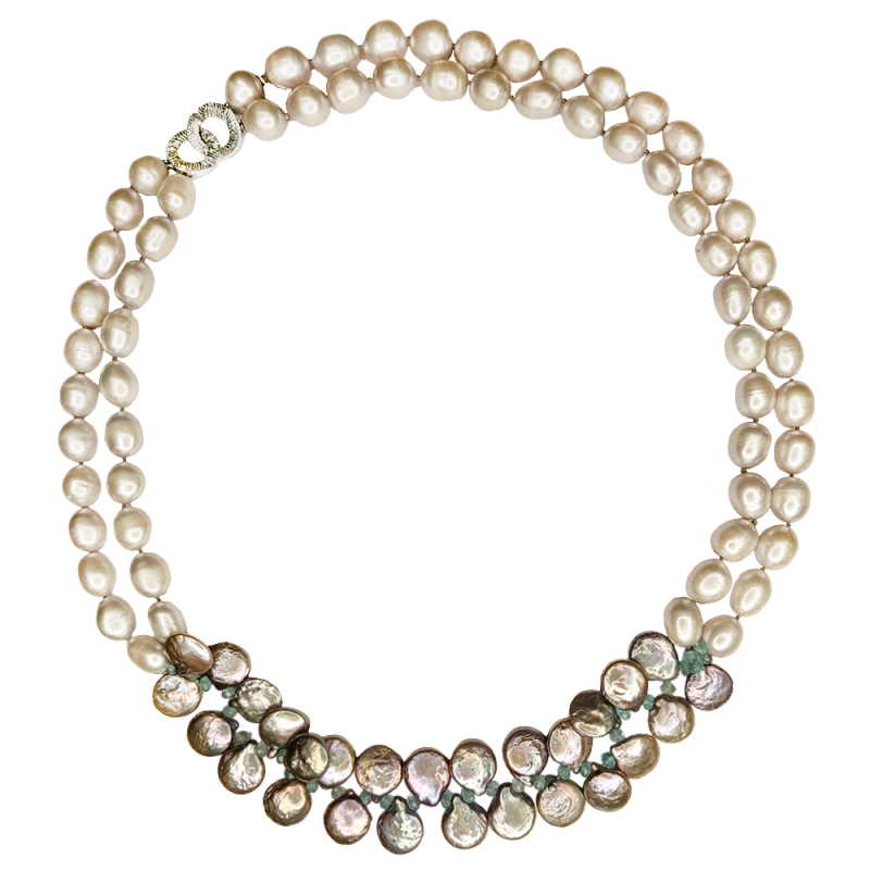 Collar perlas y topacios. - REF. N-101187H 0