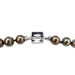 Collar perlas cultivadas Tahití con cierre de oro blanco y brillantes. - REF. N-101281H 1