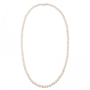 Collar perlas cultivadas agua dulce con cierre de oro blanco y brillantes. - REF. N-101264H