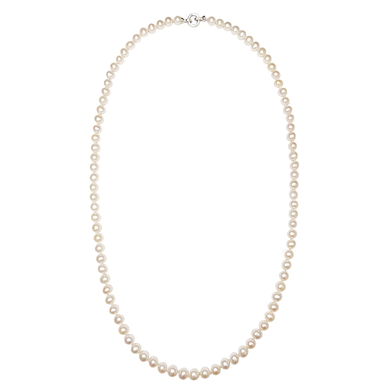 Collar perlas cultivadas agua dulce con cierre de oro blanco y brillantes. - REF. N-101264H 0