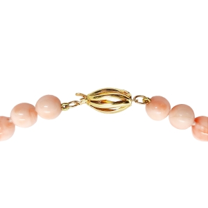Collar de perlas barrocas cultivadas coral y cierre en oro amarillo 18 k. - REF. N-101284H 1